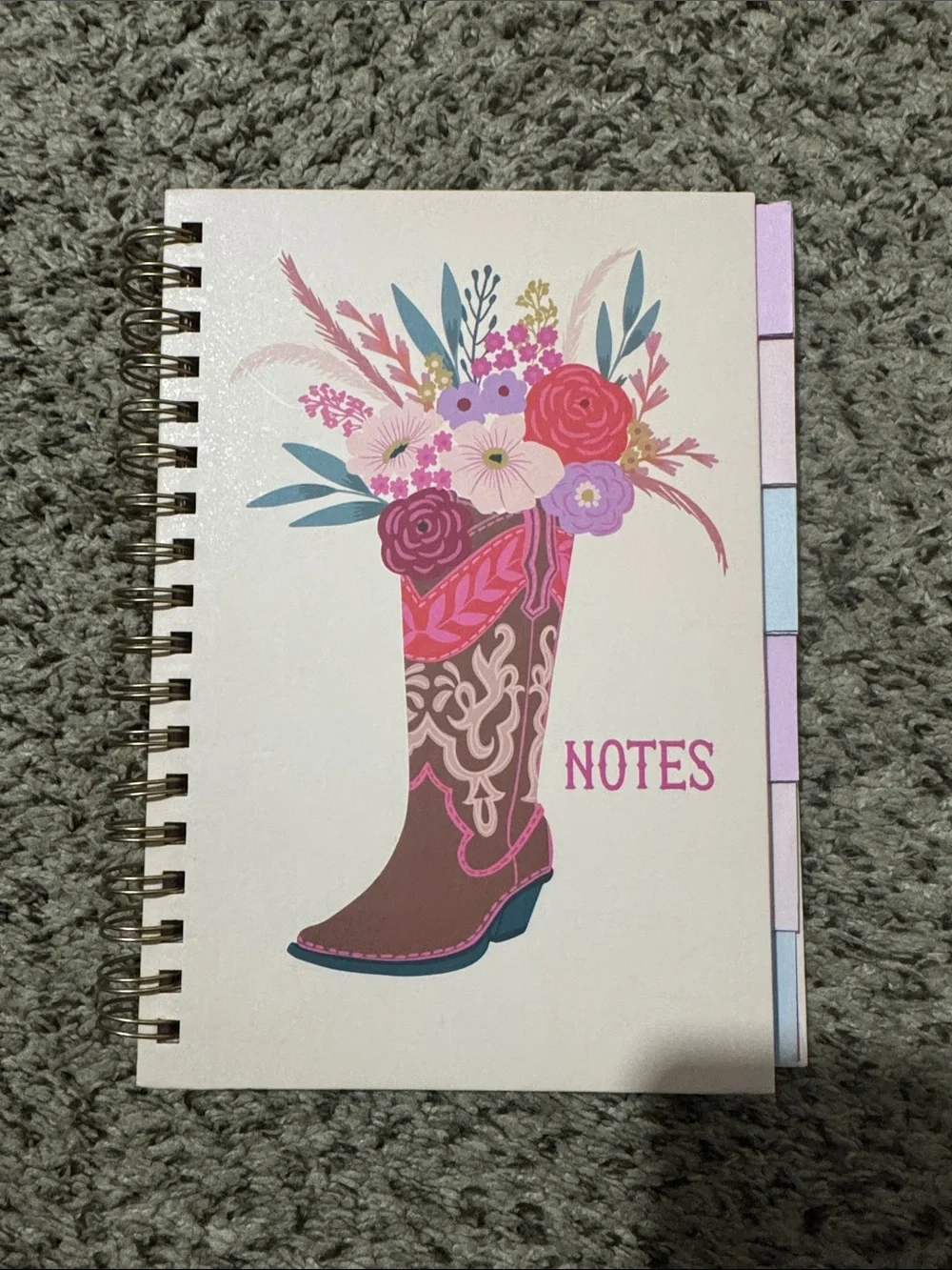 Floral Cowboy Boot Spiral Notebook